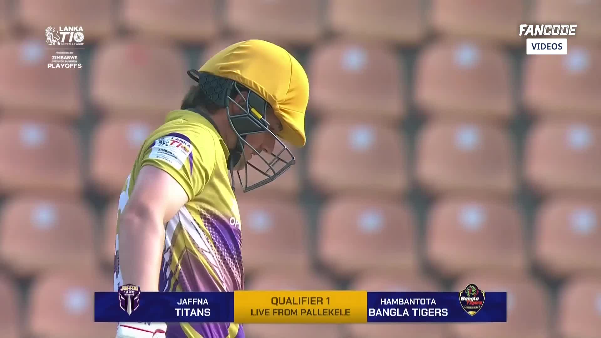 Fancode | Jaffna Titans beat Hambantota Bangla Tigers by 39 runs | Qualifier 1
