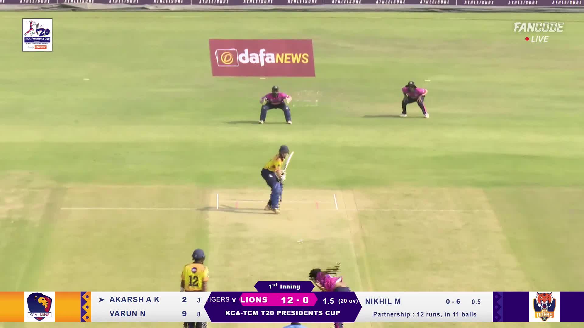 Six! Akarsh AK Hits The First Maximum Of The Match