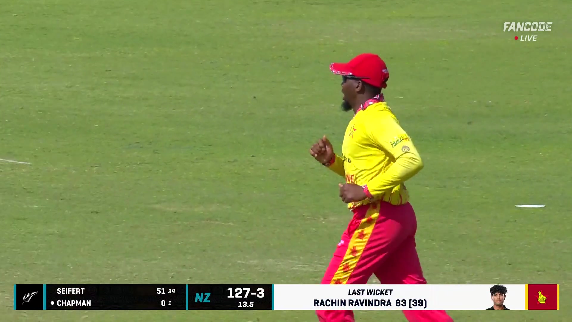 Wicket! Mark Chapman Is Out Without Scoring