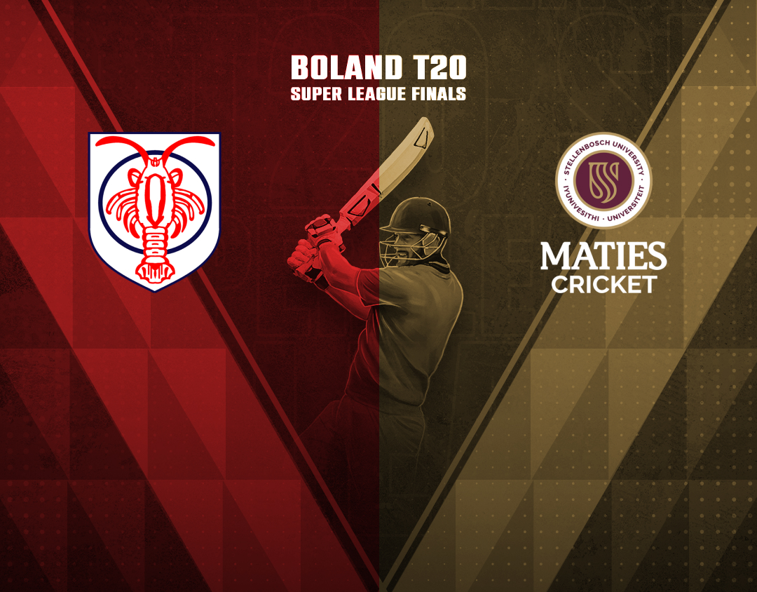 Match 18 of boland t20 super league finals, 2025: vredenburg/saldanha cc vs maties cricket club banner