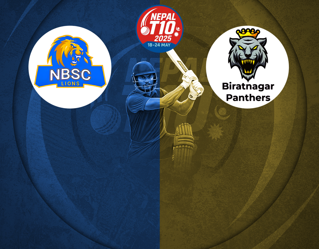 Match 10 of nepal t10, 2025: nbsc lions vs biratnagar panthers banner
