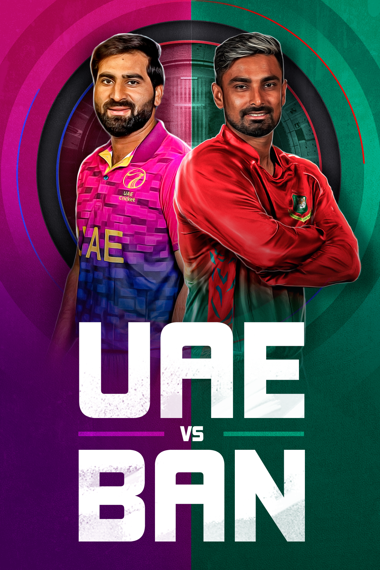 Bangladesh tour of uae, 2025 cricket vertical banner