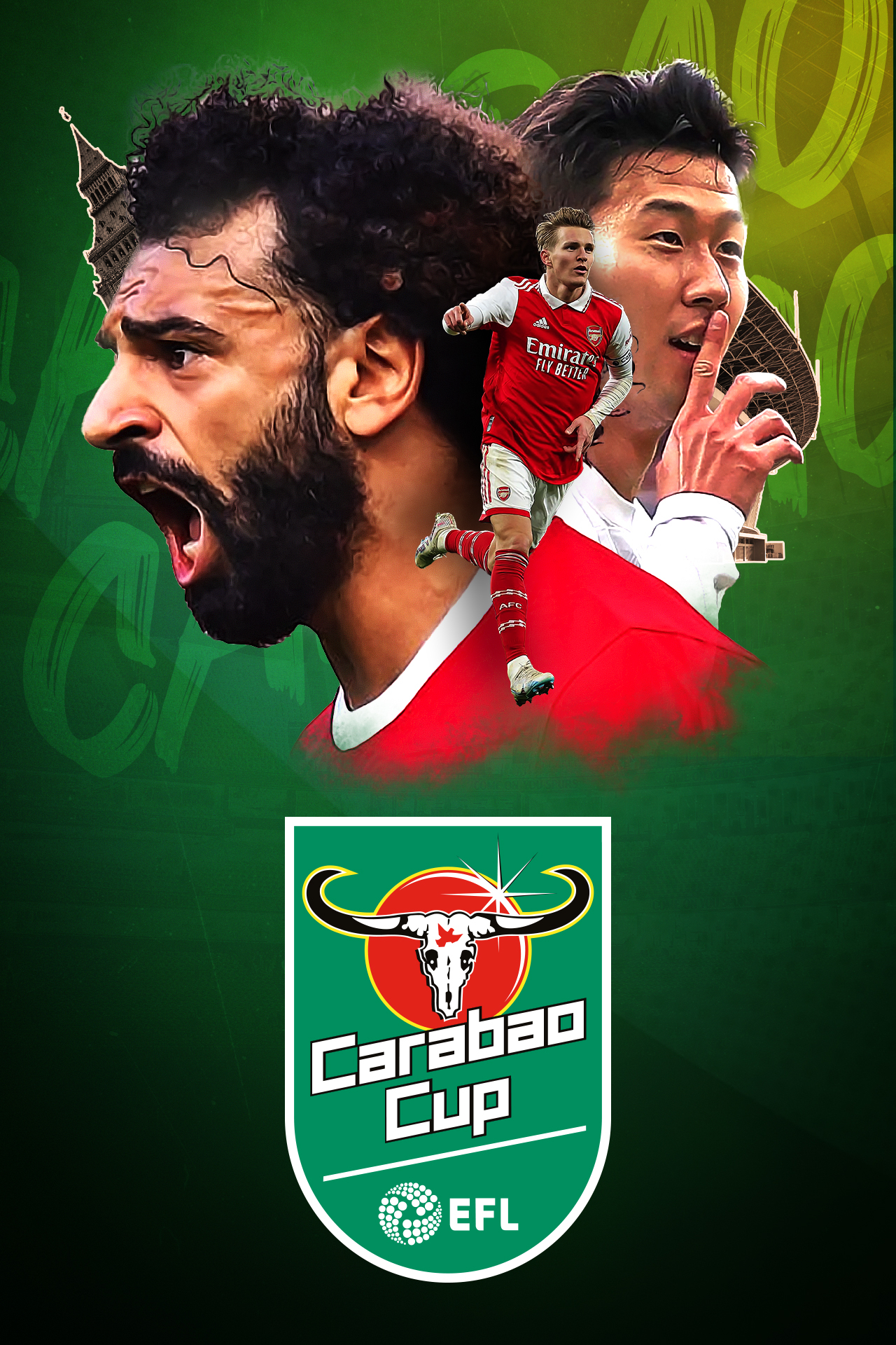 Carabao cup 2024-25 football vertical banner