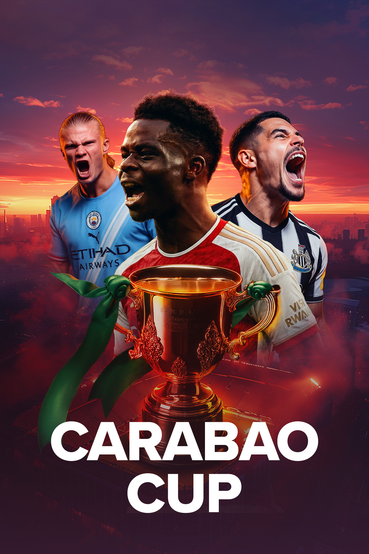 Carabao cup 2025-2026 football vertical banner