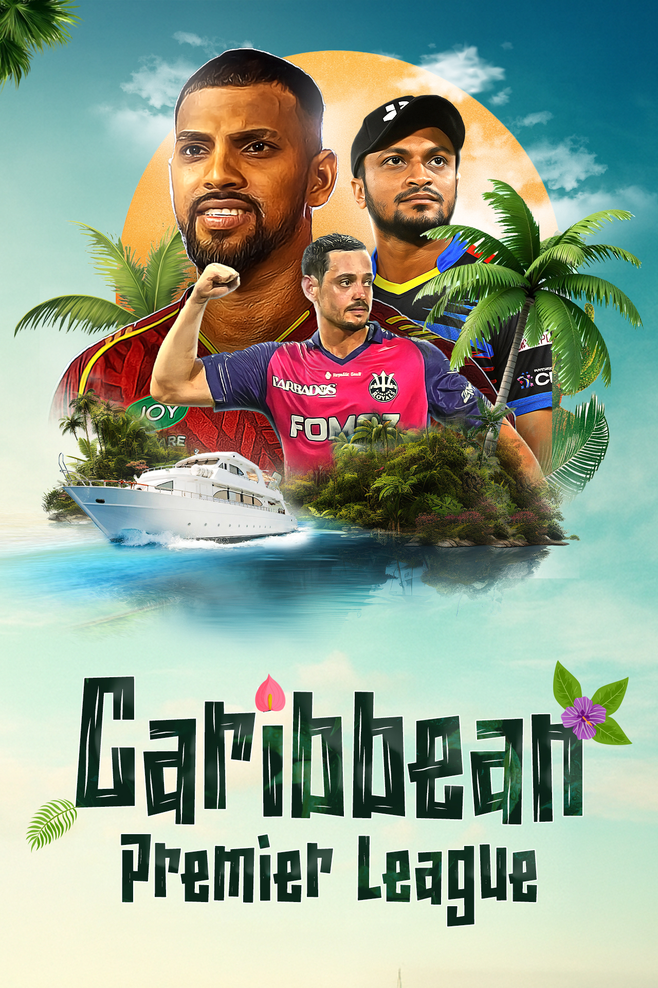 Caribbean premier league, 2025 cricket vertical banner