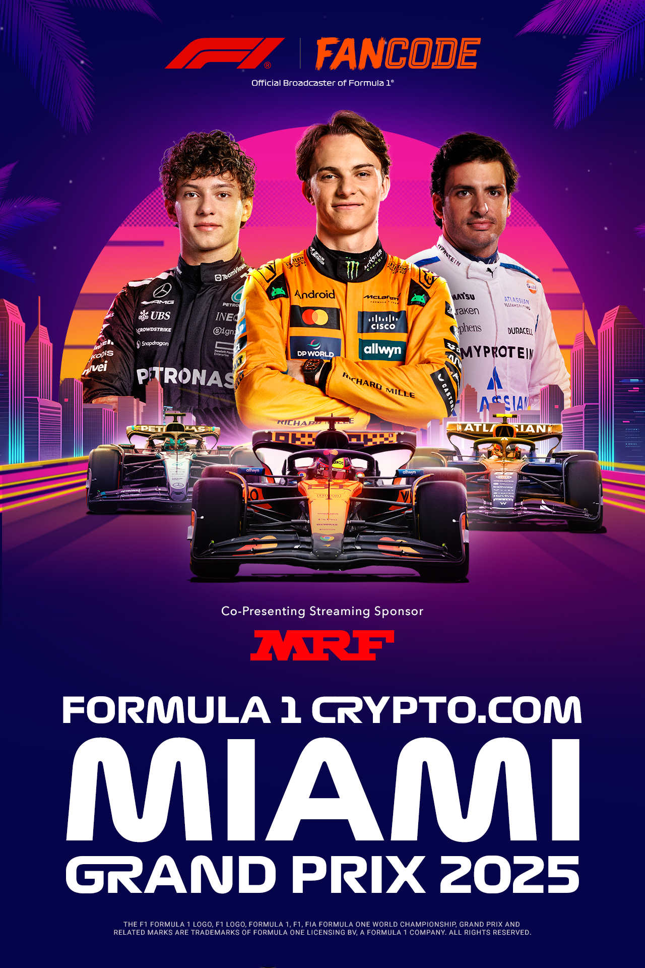 F1 crypto.Com miami grand prix 2025 formula1 vertical banner