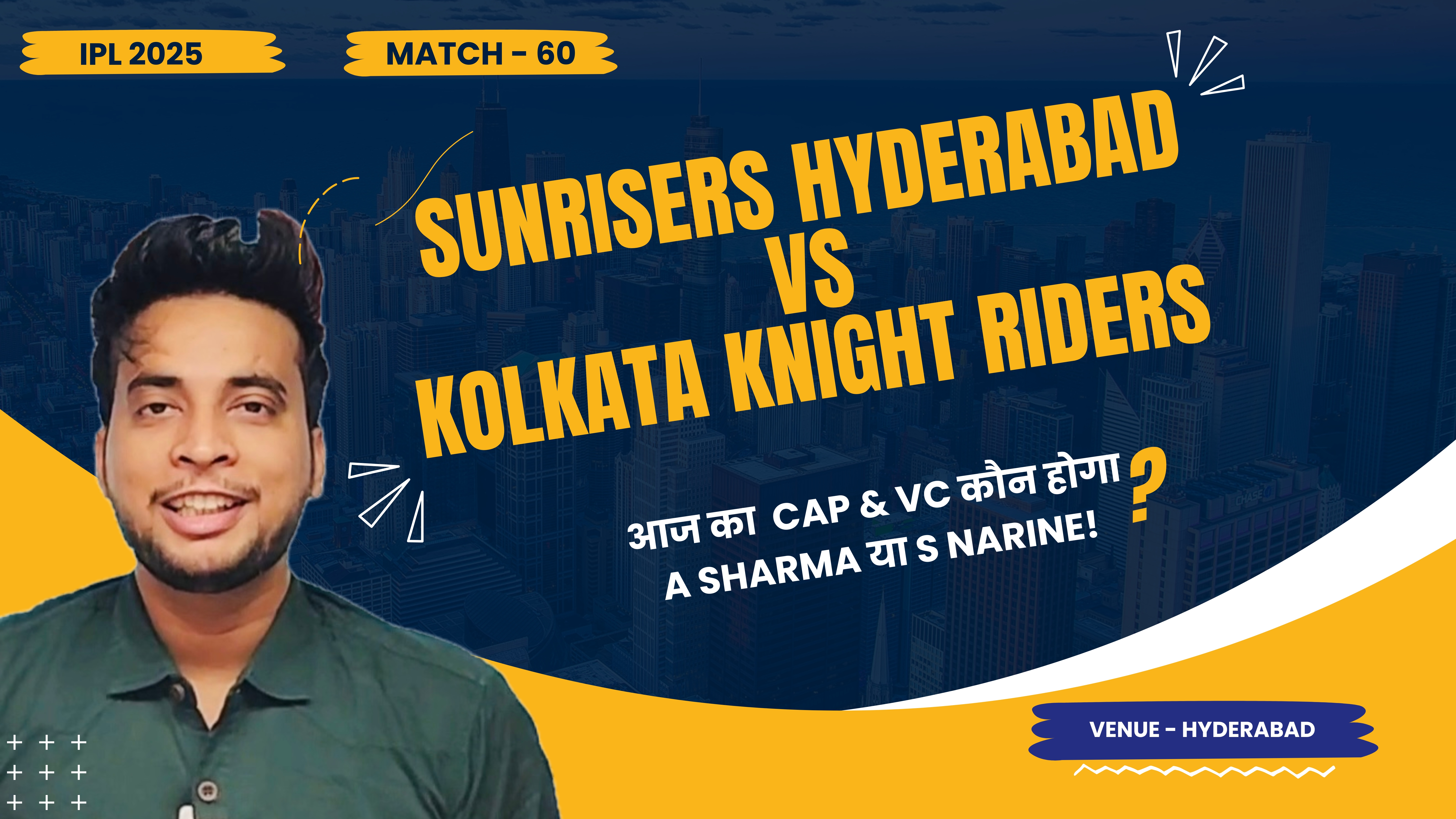 Match 60: Sunrisers Hyderabad vs Kolkata Knight Riders | Fantasy Preview
