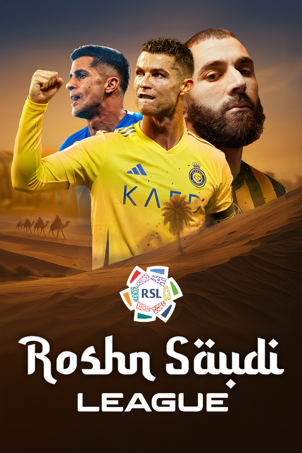 Roshn saudi league 2025-2026 football vertical banner