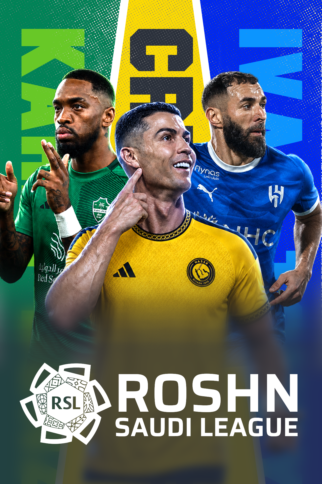 Roshn saudi league 2026-2027 football vertical banner