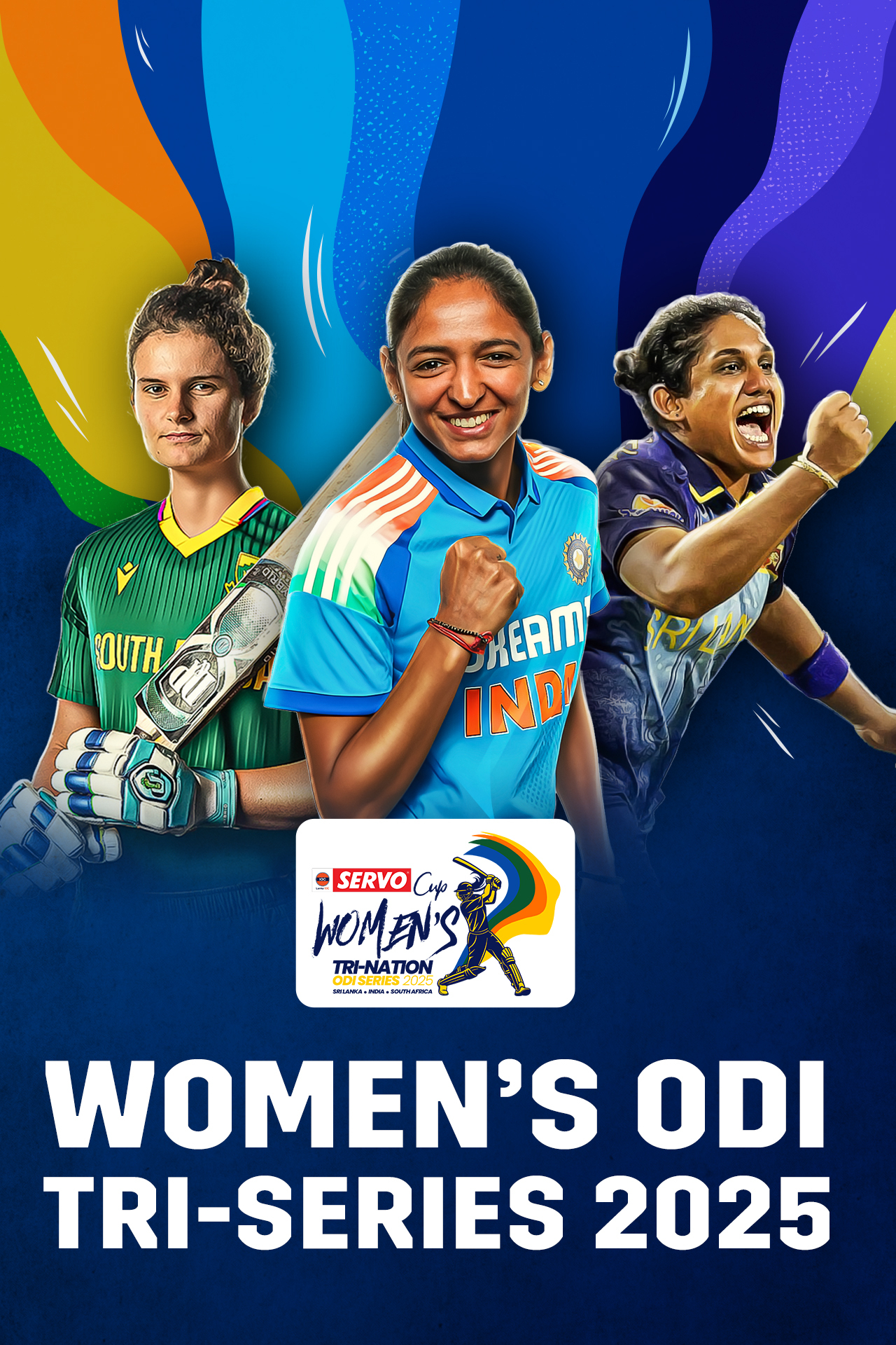Womens odi tri-series cricket vertical banner