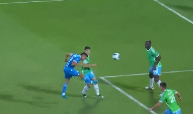 Off the Bar and In! Carlos Rodriguez's header ignited the stadium