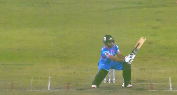 Trademark Move! Shamim Hossain’s cheeky reverse scoop for six