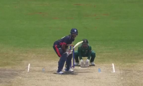1st T20I, USA Innings: All fours