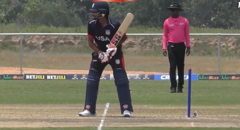 1st T20I, USA Innings: All sixes
